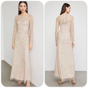 NWT BCBG Max Azria Metallic Embroidered Dress Gown